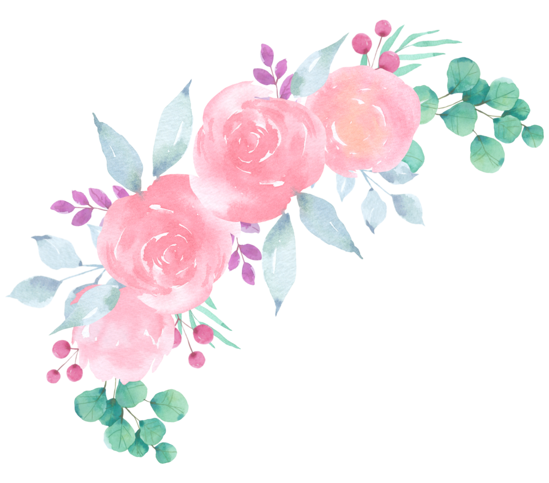 Free ramo de flores rosas acuarela 10335681 PNG with Transparent Background