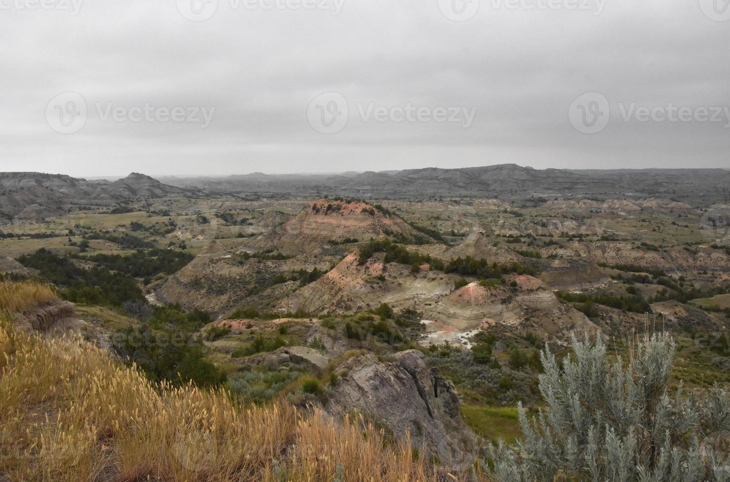 Painted Canyon with Rolling Colorful Mounds in the Badlands photo