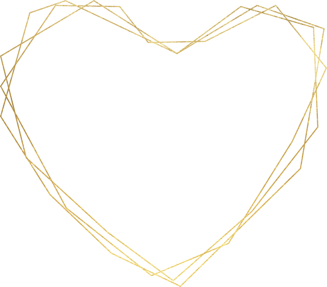 Gold hearts frame and border png