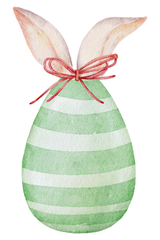 Easter eggs with ear rabbit watercolor png