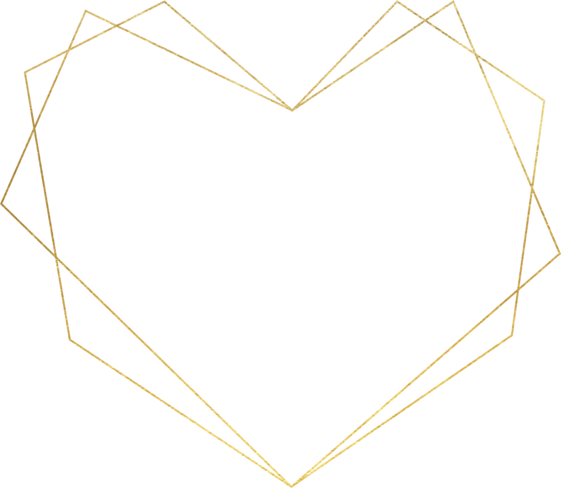 Gold hearts frame and border png