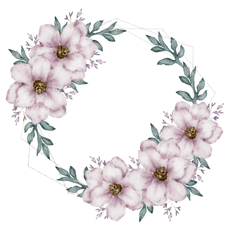 Floral wreath watercolor hand paint png