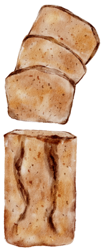 Watercolor bakery, bread, pie, bake, hand paint png