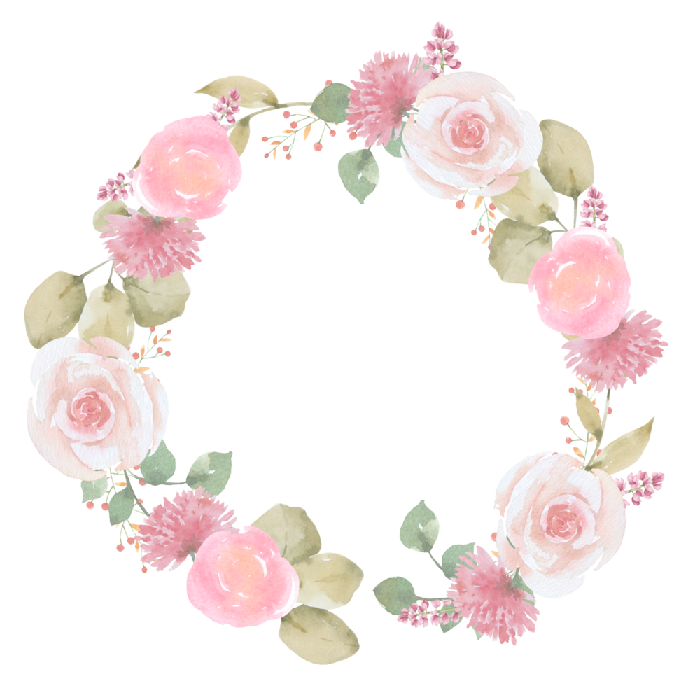 Flower wreath watercolor png