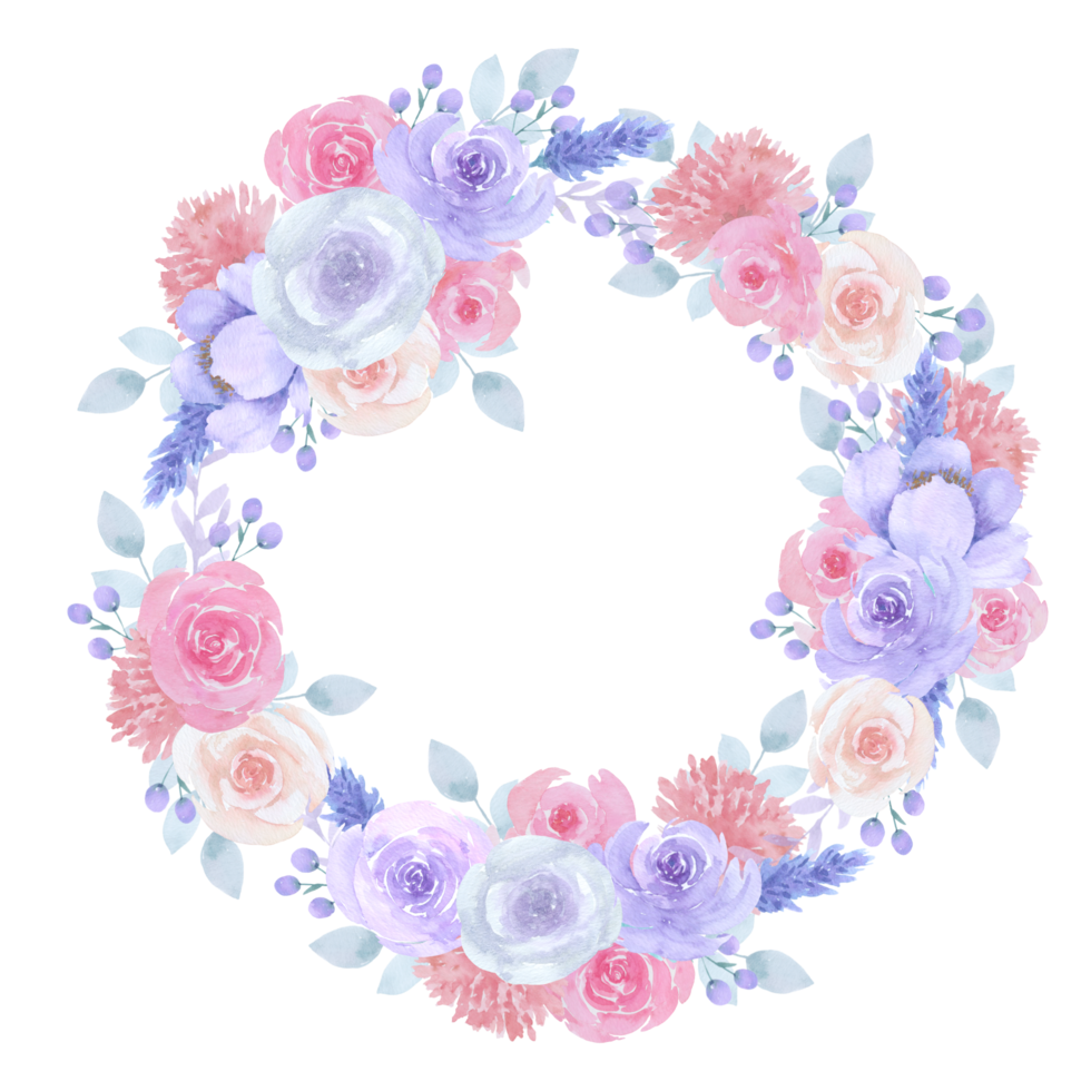 Flower wreath watercolor png