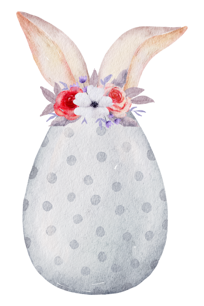 huevos de pascua con acuarela de conejo oreja png