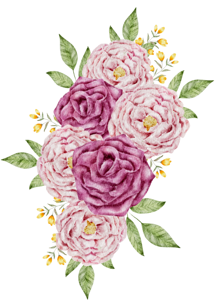 Floral bouquet watercolor hand paint png