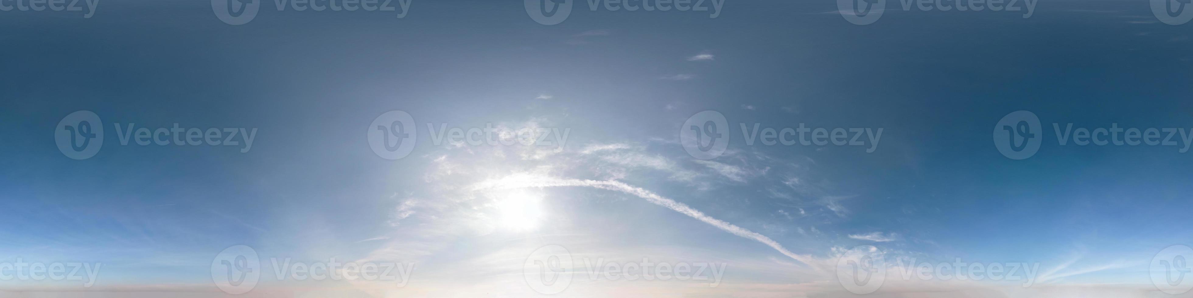 blue sky with clouds. Seamless hdri panorama 360 degrees angle view  with zenith for use in 3d graphics or game development as sky dome or edit drone shot photo