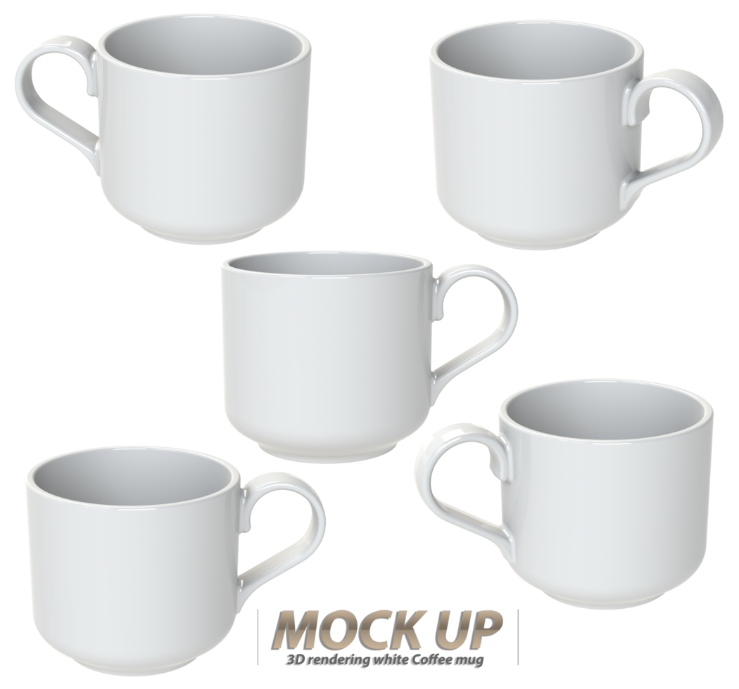 White ceramic Coffee mug isolated on a white background png