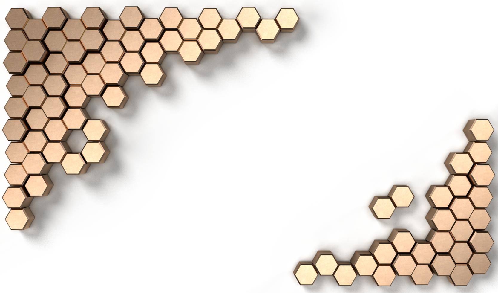 Image de rendu 3d de forme solide hexagonale sur fond transparent png