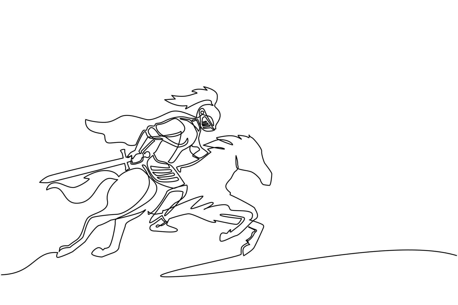 Knight on Horse  pen art  Knight drawing Knight on horse Armor drawing