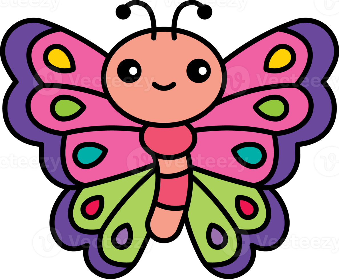 Free personaje de mariposa colorido de dibujos animados gesto de bienvenida  de las manos. mariposa con patrón de ala beuatifil 10337273 PNG with  Transparent Background