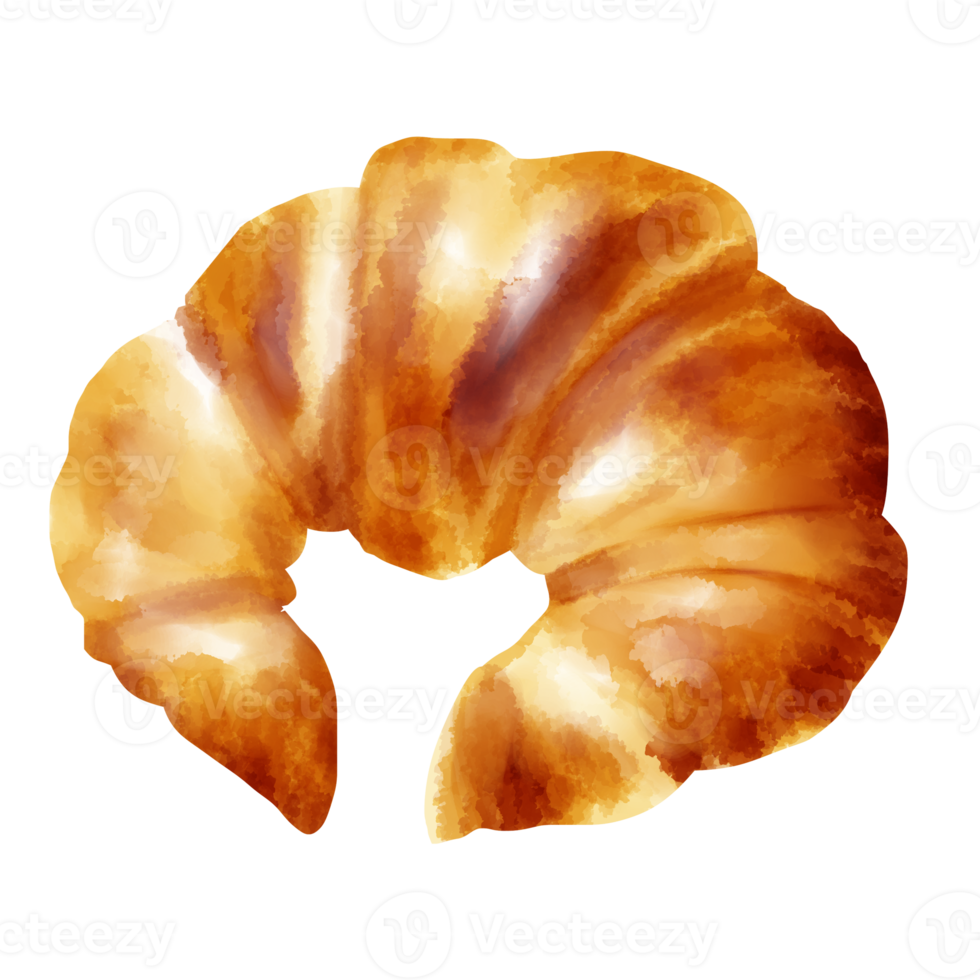 Set of bread and wheat pastry bakery watercolor painting llustration PNG