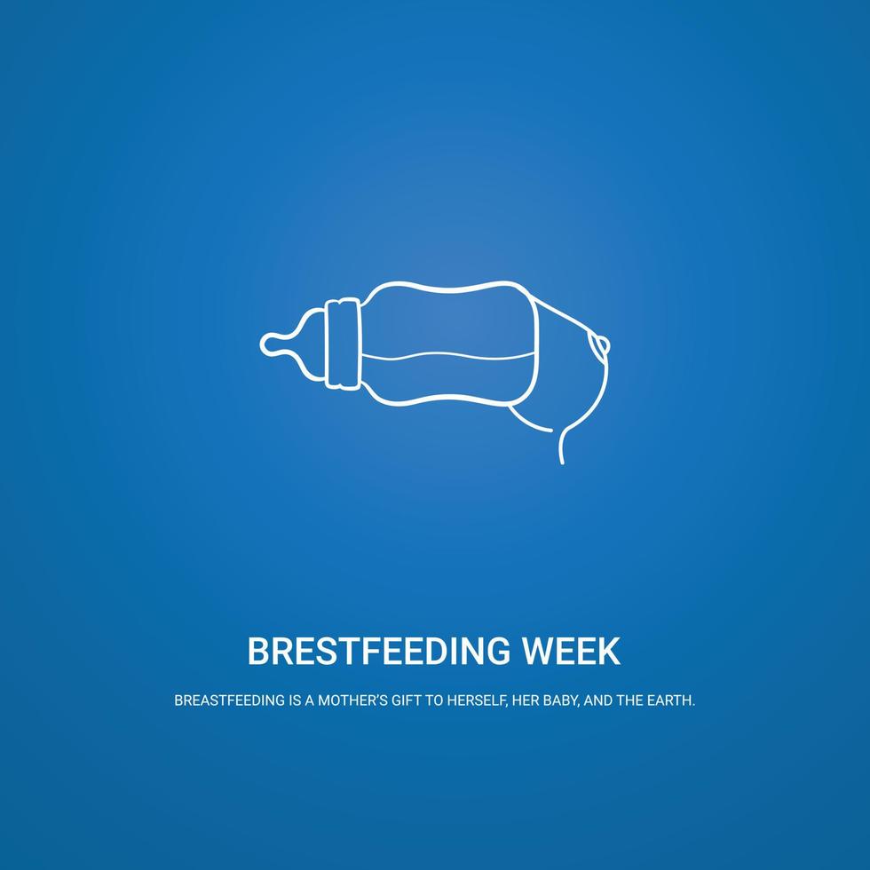 Breastfeeding week newborn baby and mother illustarion vector