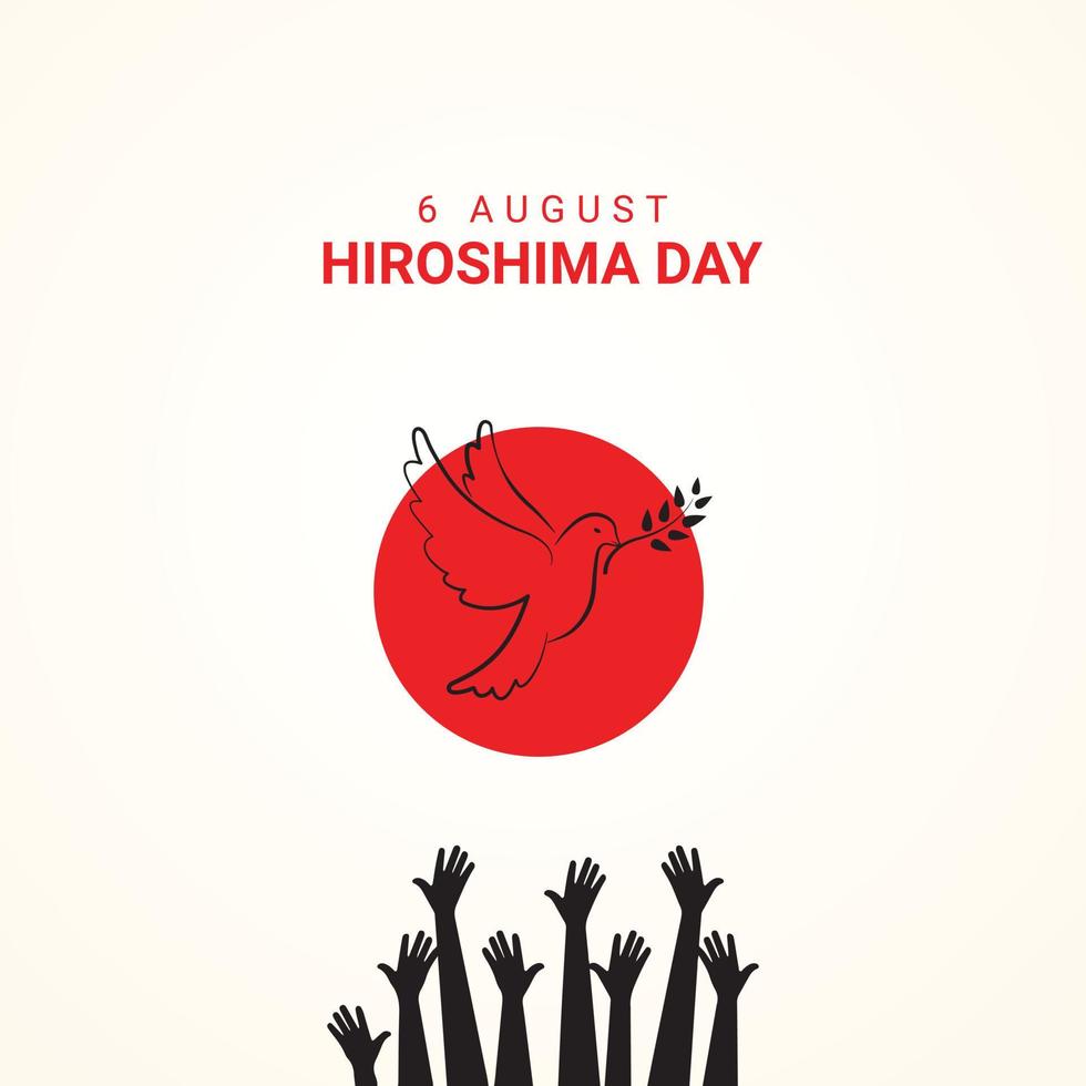 Vector illustration for 6 August Hiroshima remembrance day day of atomic bombing hiroshima