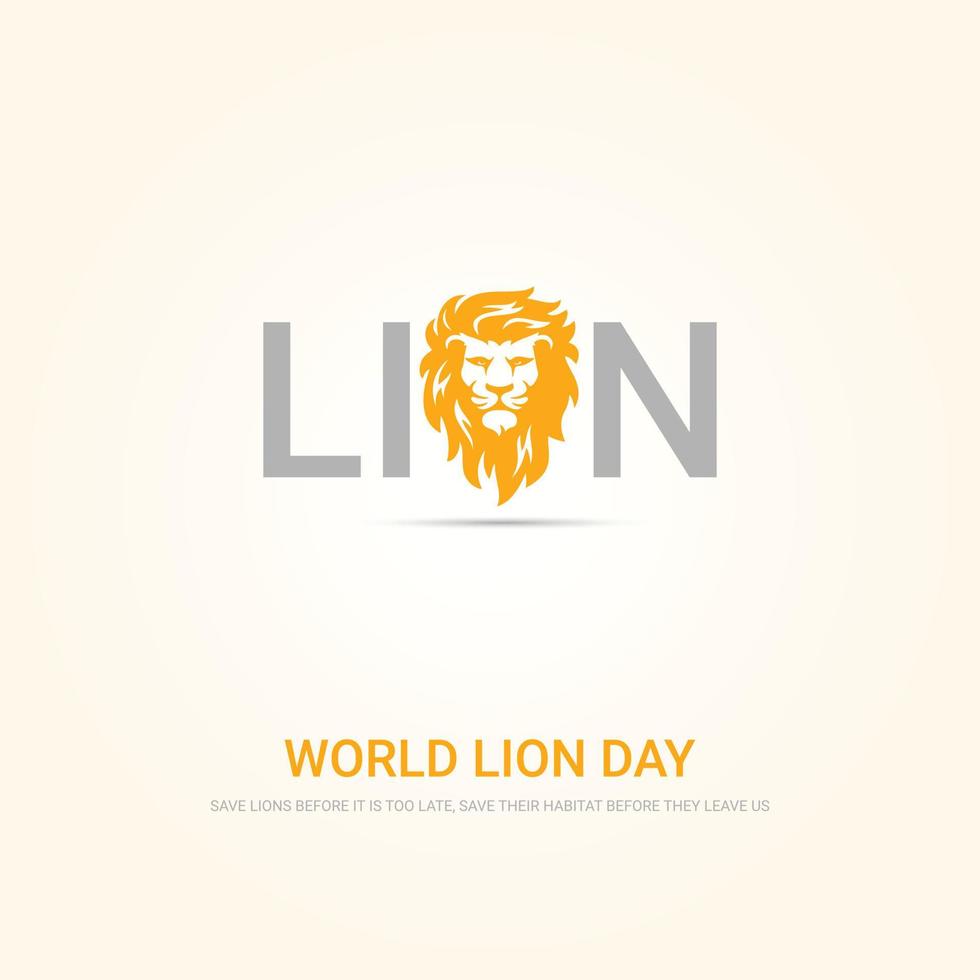 lion day creative minimalist illustration vector