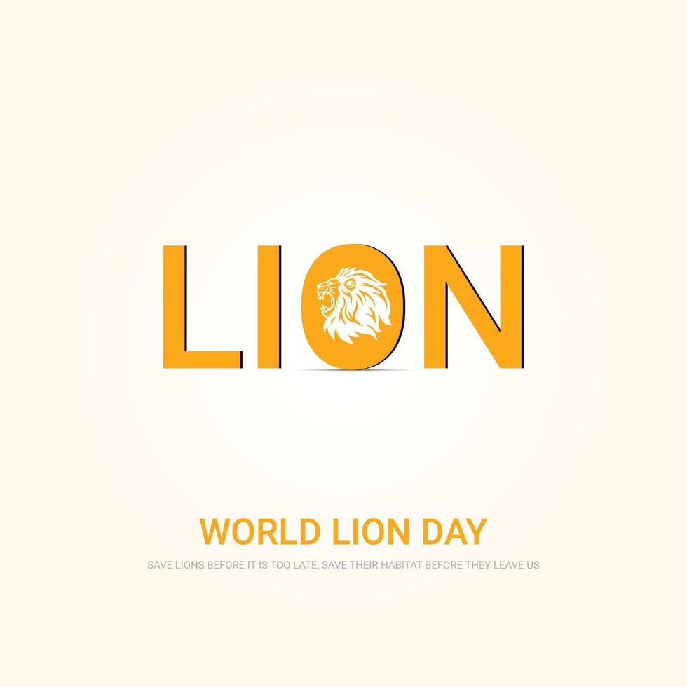 lion day creative minimalist illustration vector