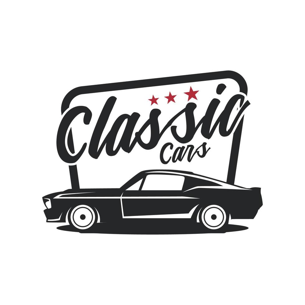 Classic car concept with old car side view vector