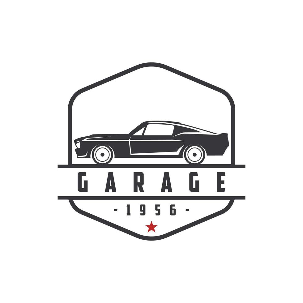 Classic car concept with old car side view Vector