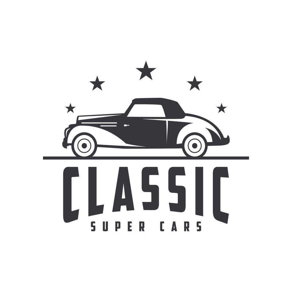 illustration classic car logo template Vector