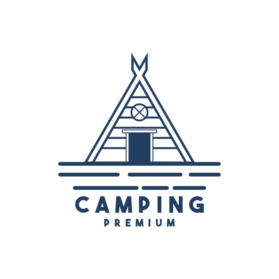 Camping and outdoor adventure retro logo vector