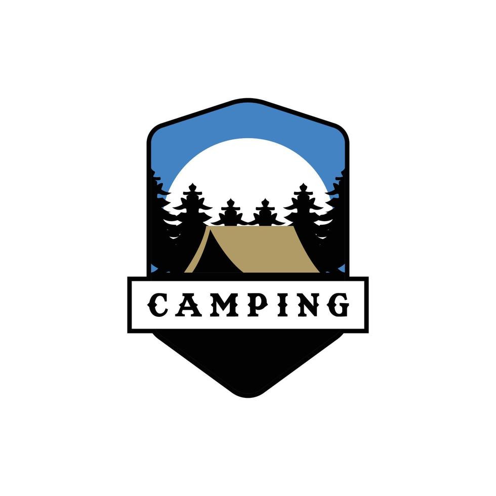 dibujo de ilustración de vector de camping de montaña