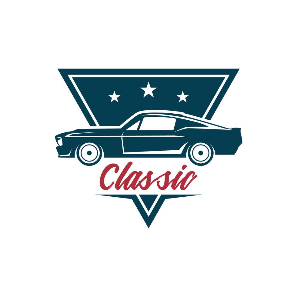 Classic car concept with old car side view vector