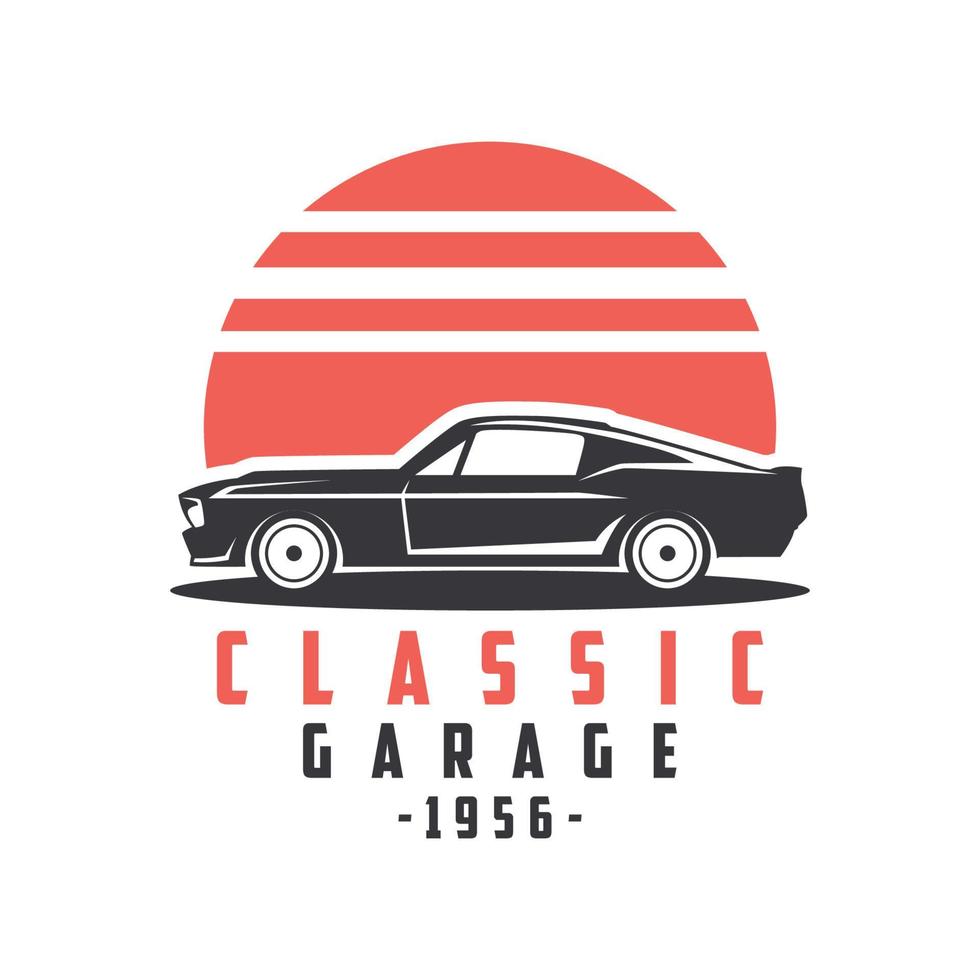 Classic car concept with old car side view Vector
