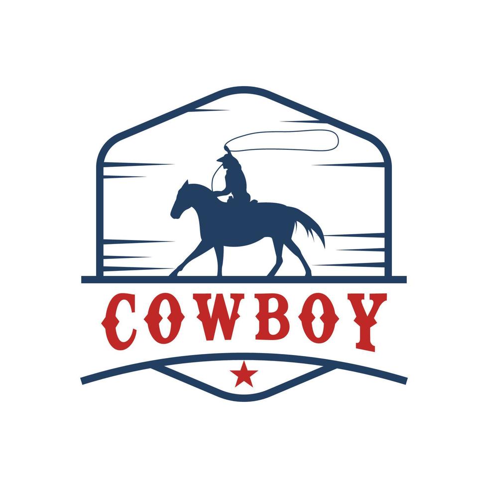 cowboy figure silhouette in horse lassoing  Vector