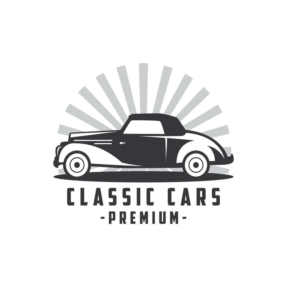 illustration classic car logo template Vector