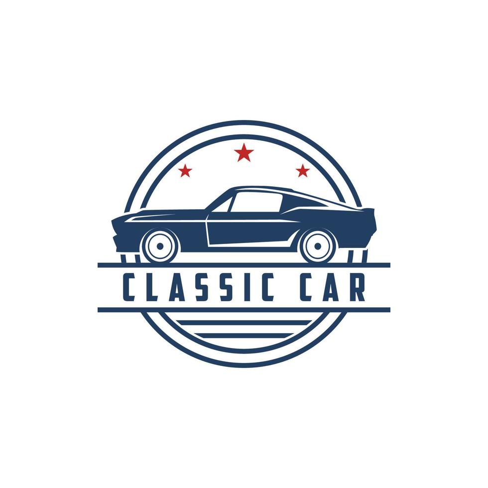 Classic car concept with old car side view Vector