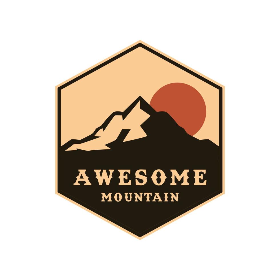 illustration drawing of mountain camping vector
