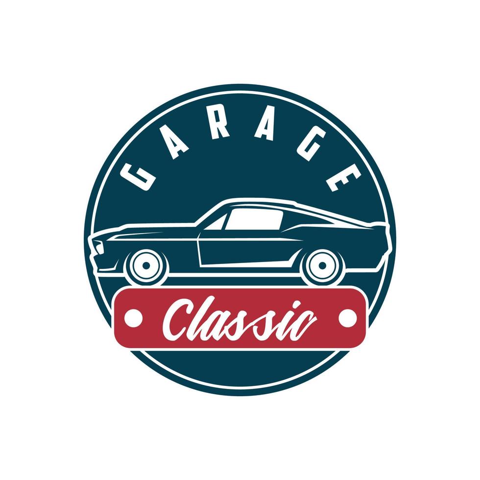 Classic car concept with old car side view vector