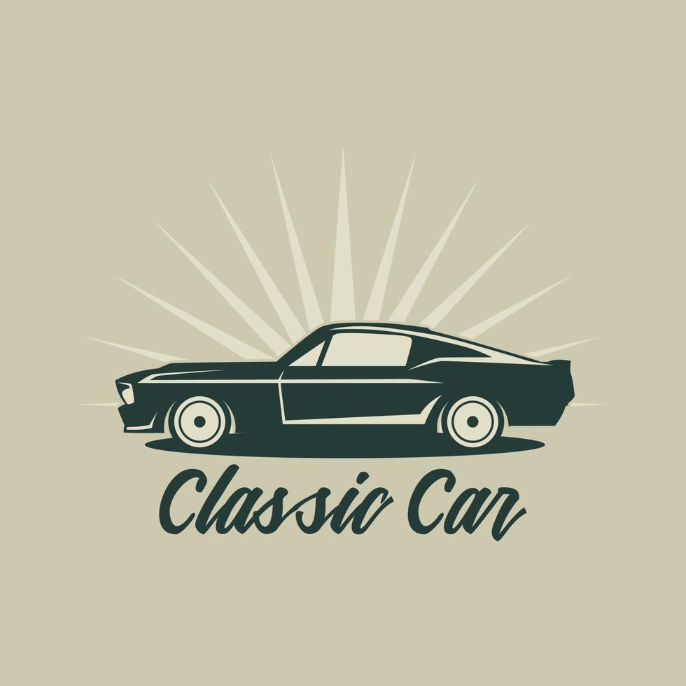 illustration classic car logo template Vector