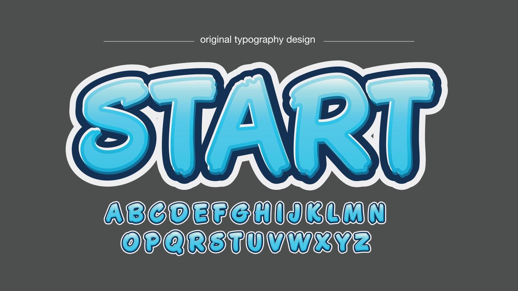 blue bold modern graffiti isolated letters vector