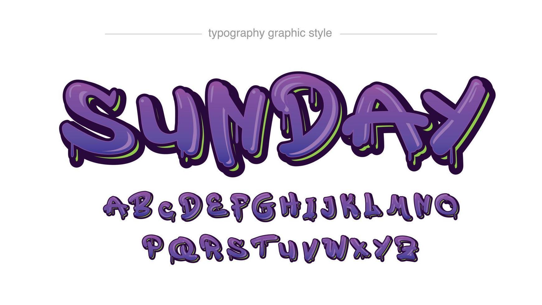 purple dripping modern graffiti tag typography vector