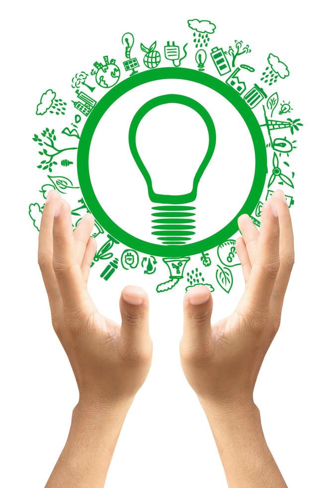 Green Eco Earth, Isolated On White Background photo