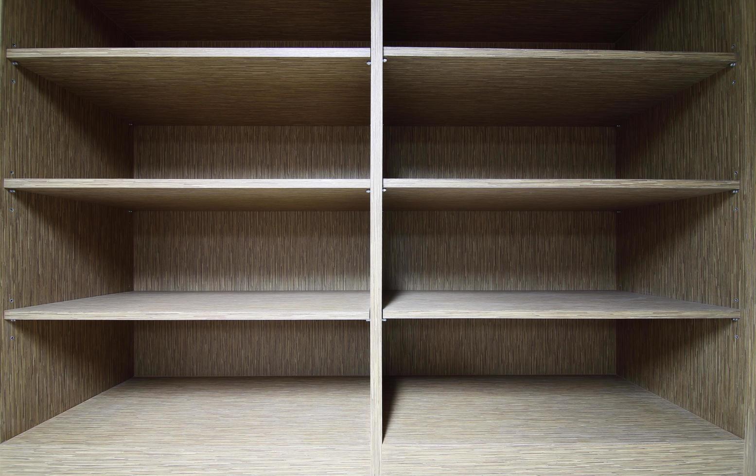Empty wood shelf. photo