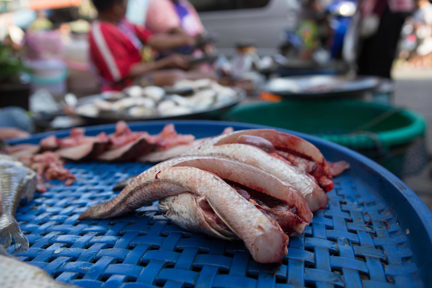 fresh seafood on the market in Thailand photo