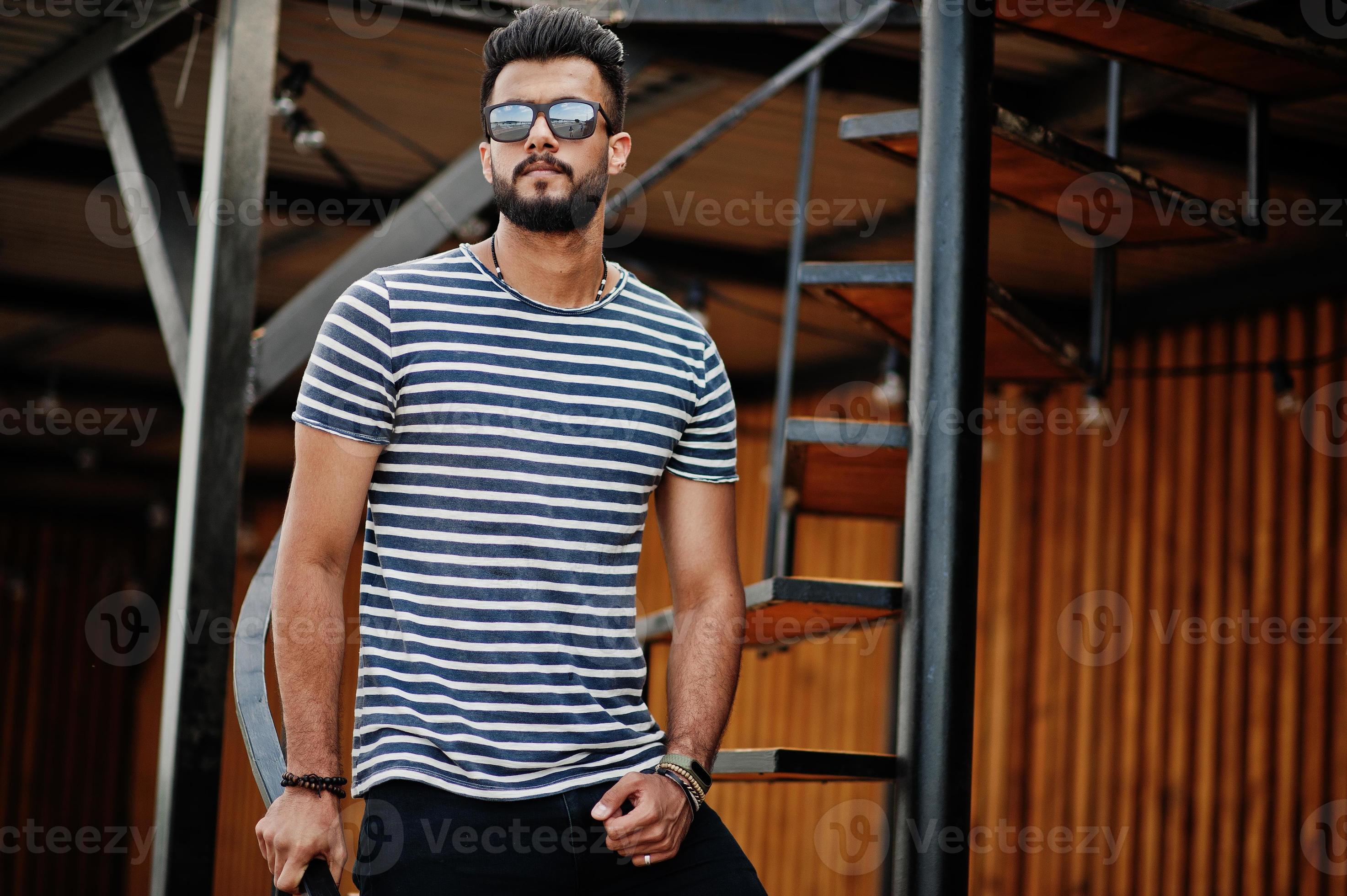 Handsome tall arabian beard man model at stripped shirt posed outdoor. Fashionable arab guy at sunglasses. 10340908 Stock Photo at Vecteezy Handsome tall arabian beard man model at stripped shirt posed outdoor. Fashionable arab guy at sunglasses. 10340908 Stock Photo at Vecteezy