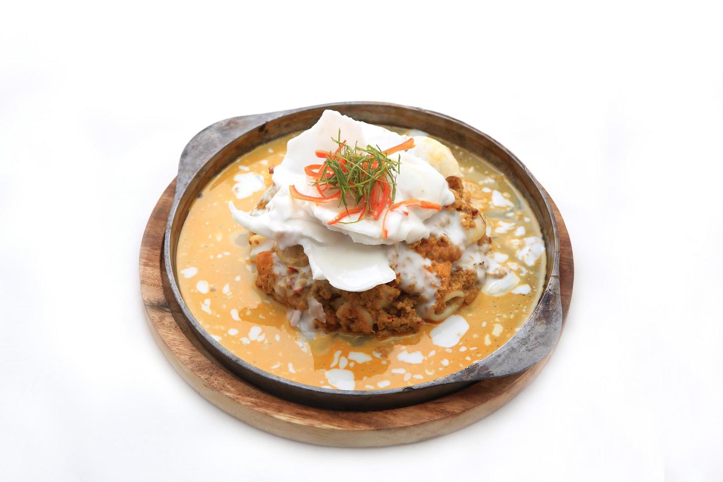 Steamed fish with curry paste photo