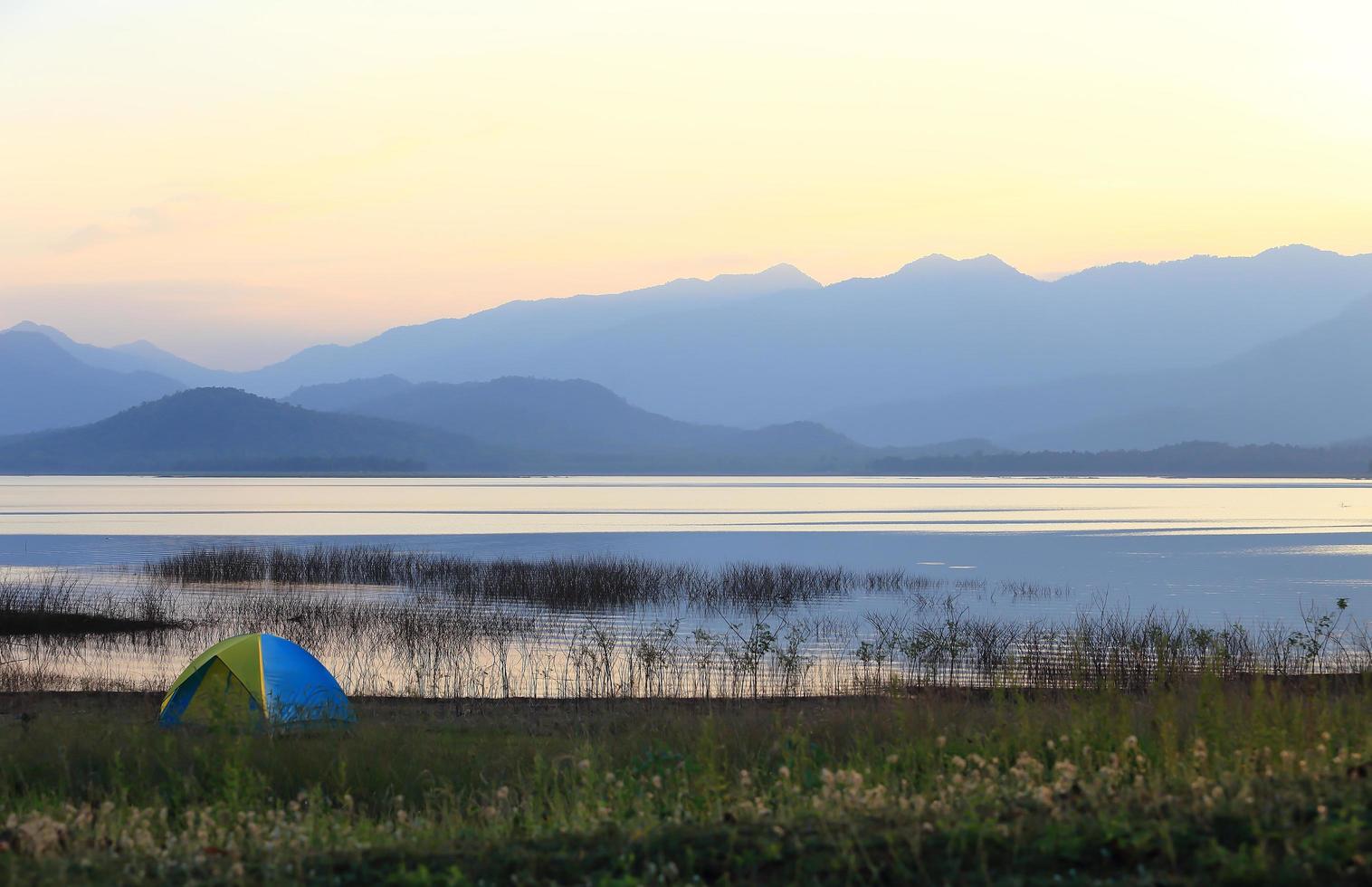 Campground beside the lake,National park,Thailand photo