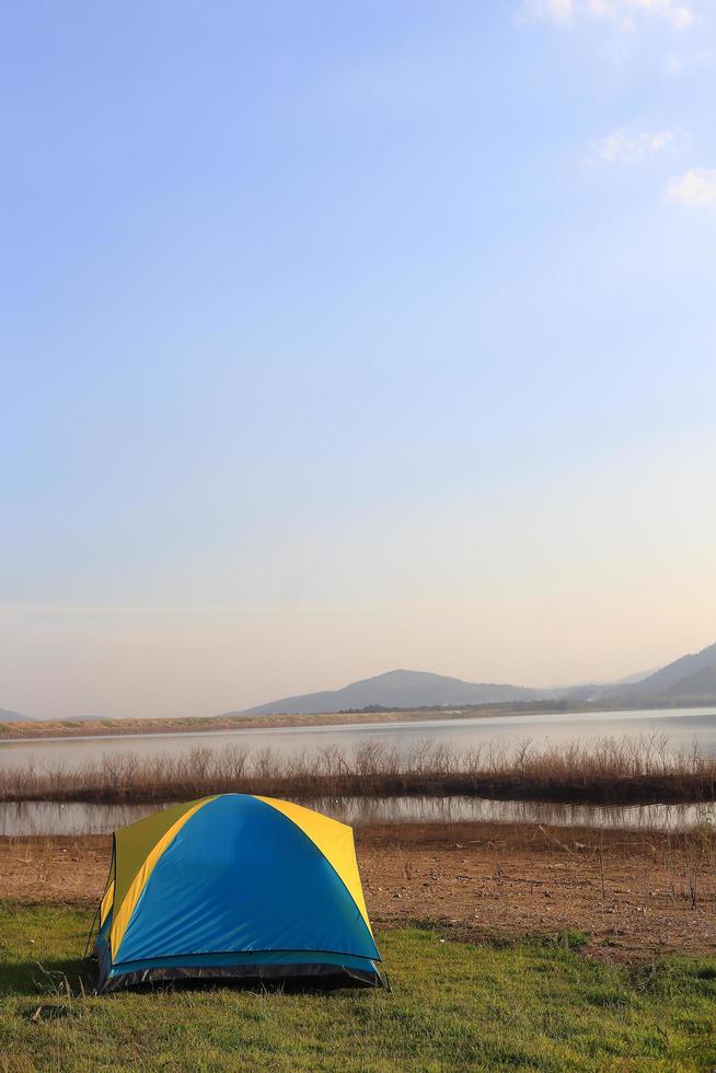 Camping place beside the lake photo