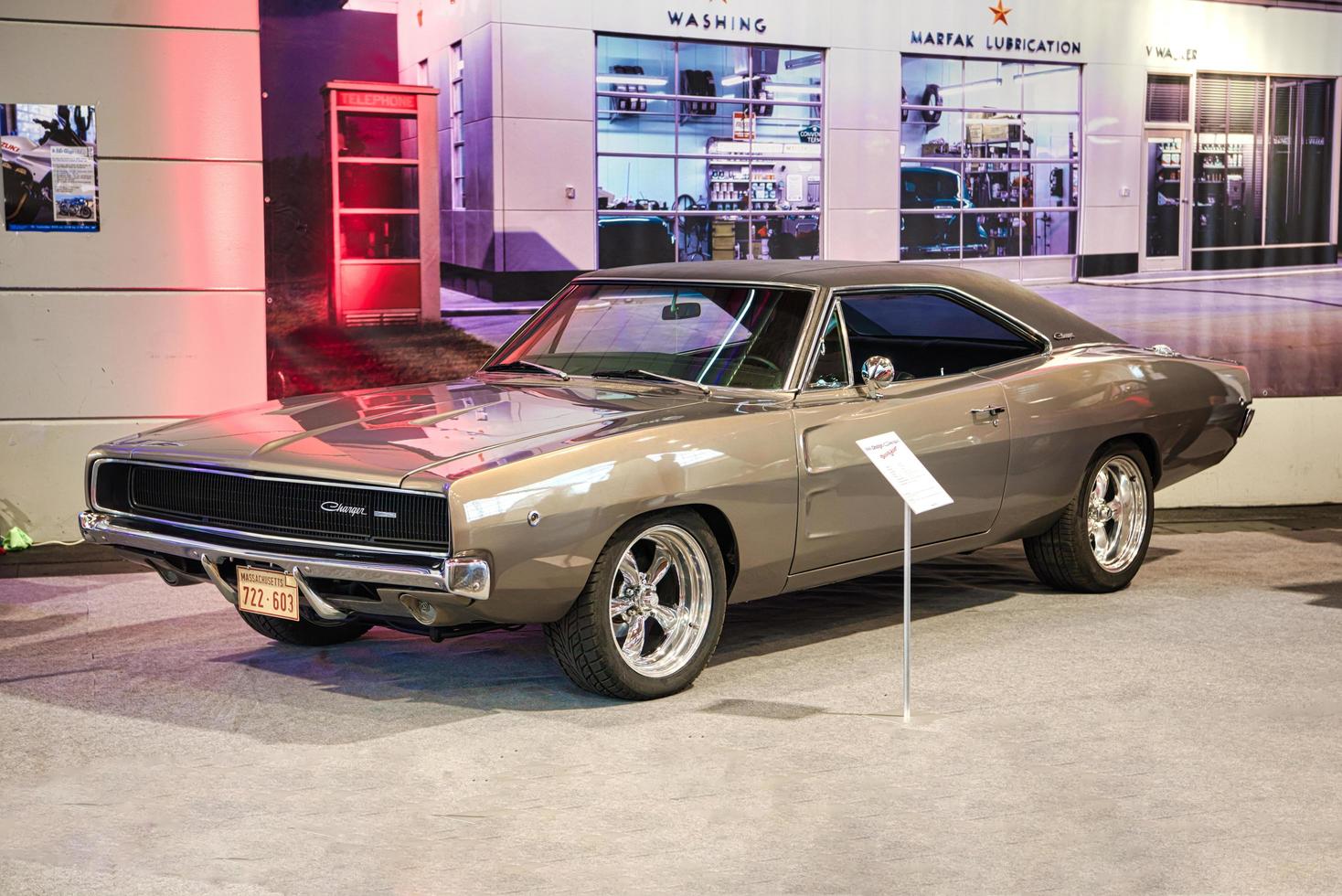 FRIEDRICHSHAFEN - MAY 2019 golden sand DODGE CHARGER 2 1968 at Motorworld Classics Bodensee on May 11, 2019 in Friedrichshafen, Germany photo