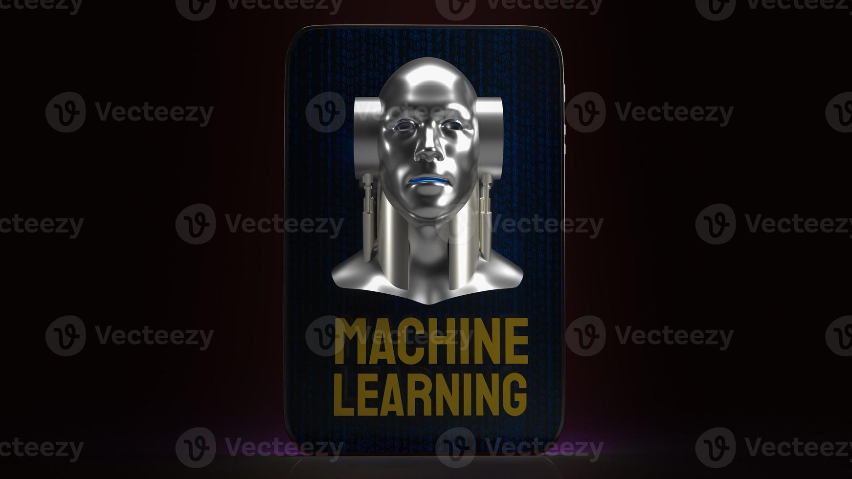 The robot head for sci and technology or machine learning content 3d rendering photo
