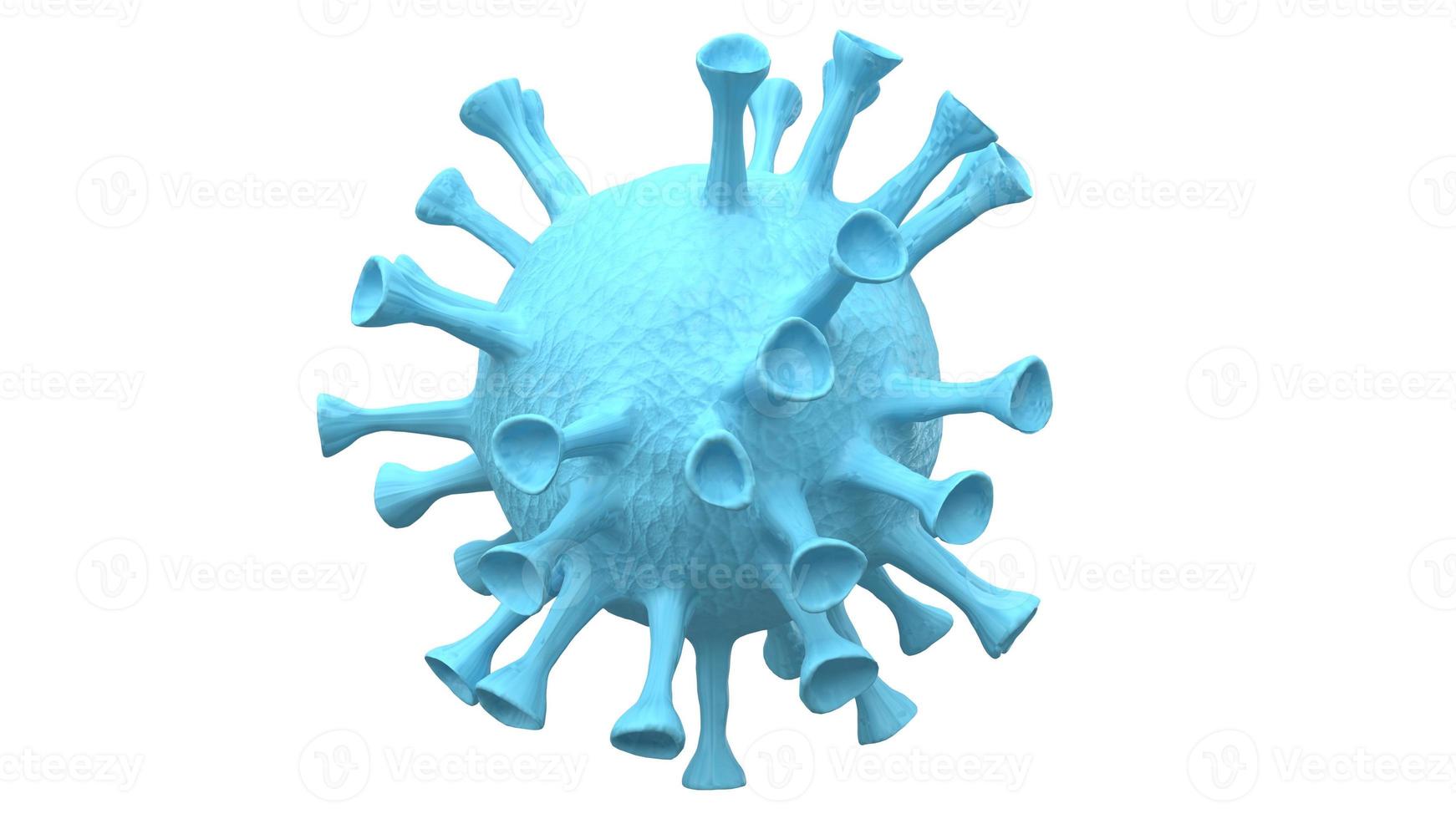 blue virus on white background 3d rendering for virus crisis. photo