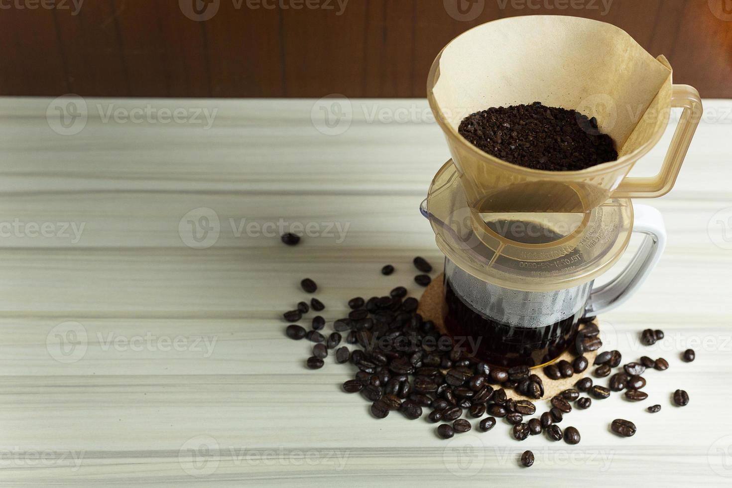coffee drip cup on white table  for background image. photo