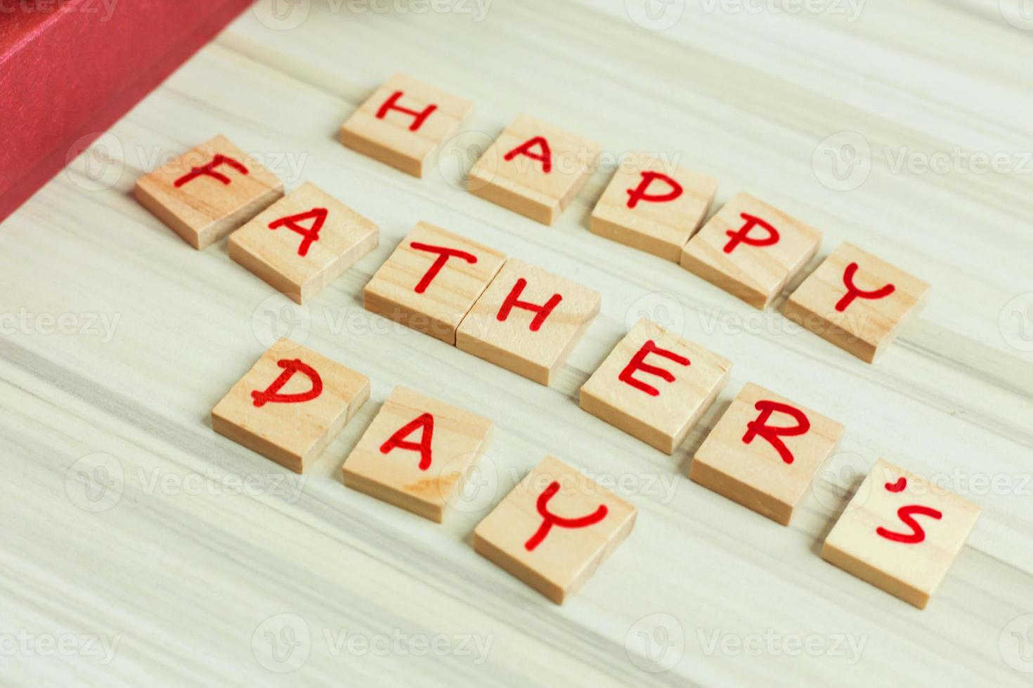 alphabet on small plate on wood table for Father  day image. photo