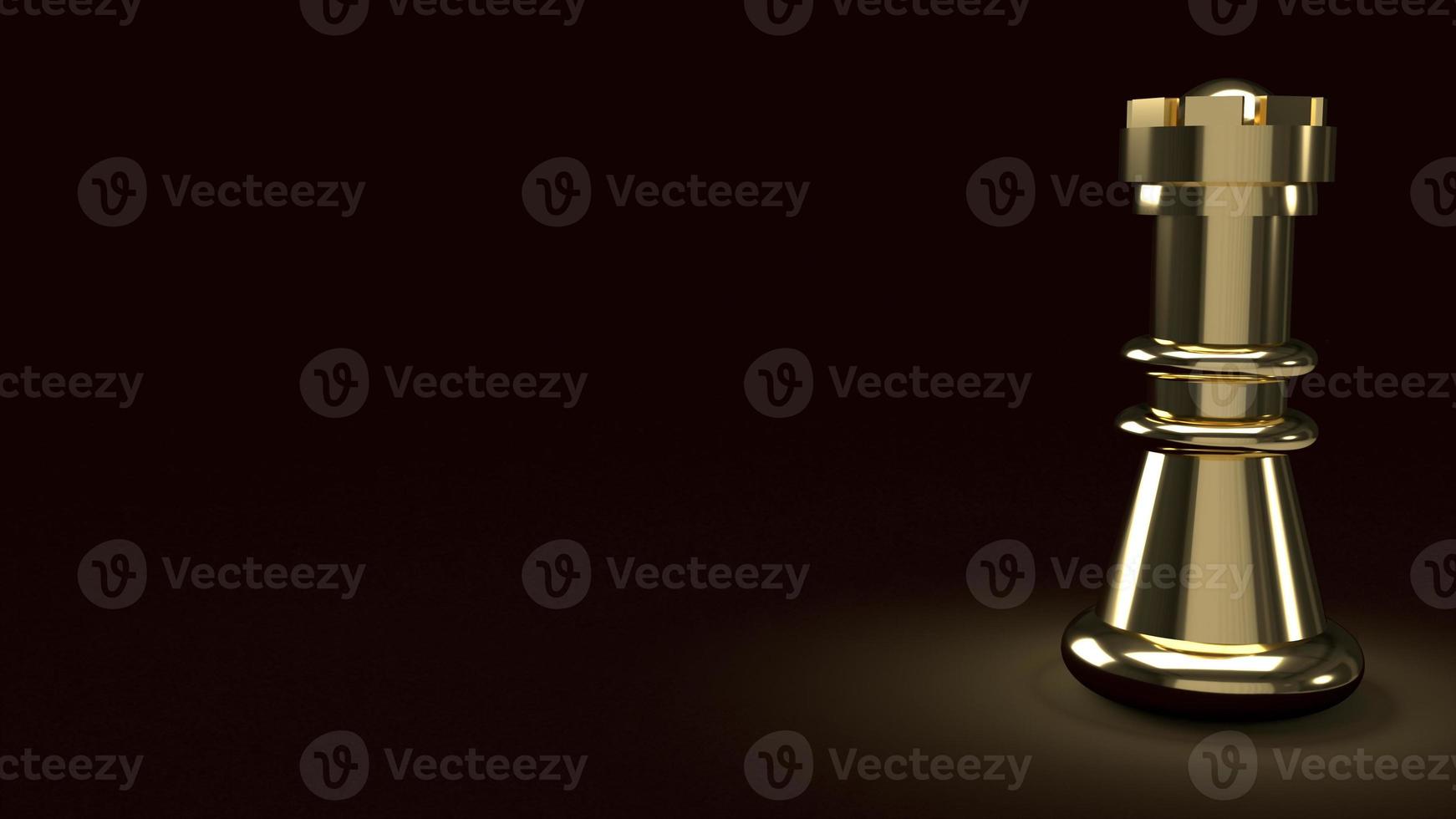 The gold chess in dark abstract image 3d rendering for business content photo