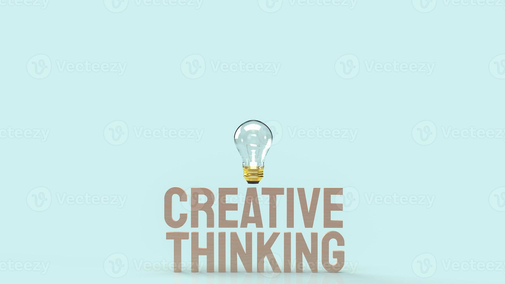 The Light bulb and creative thinking text for idea content 3d rendering photo